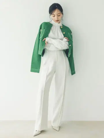 anuans 더블 새틴 스트레이트 팬츠 S
