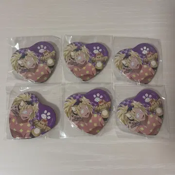닌타마 란타로 사이토 타카마루 난자타운 글리터 하트형 캔뱃지 6개