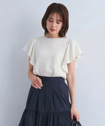 새상품급 그린 라벨 릴랙싱 프릴 슬리브 블라우스