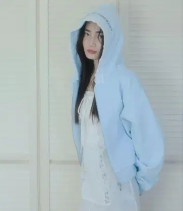 Smyeon 레이스 컴팩트 지퍼 후디