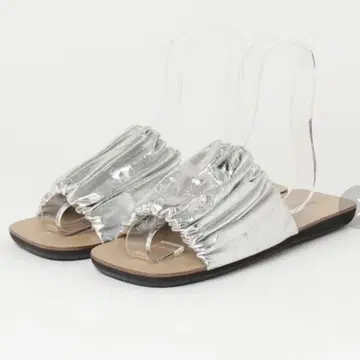 JIL SANDER 플랫 샌들 실버 37
