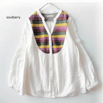 soulberry 소울베리 부드러운 코튼 절개 블라우스 루즈핏
