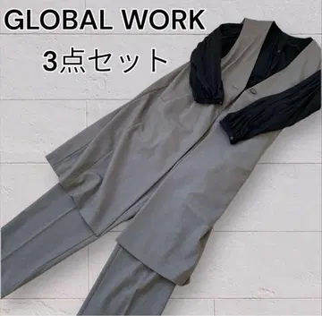GLOBAL WORK 3세트 베스트 팬츠 셔츠 그레이쉬 모카 빅