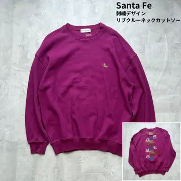 [ Santa Fe ] 산타페 자수 디자인 리브 티셔츠 보르도