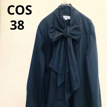 COS 블랙 빅 보타이 리본 포함 긴팔 셔츠 38 새상품급