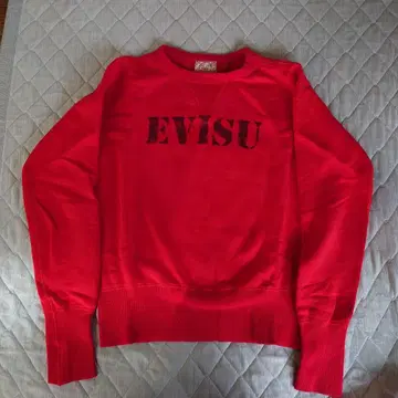 EVISU 로고 레드 트레이닝복