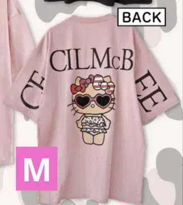 아베일 헬로키티 선번 키티 세실 맥비 티셔츠 핑크 M