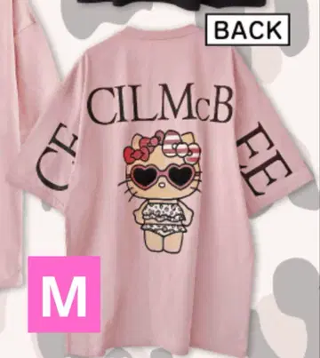 아베일 헬로키티 선번 키티 세실 맥비 티셔츠 핑크 M
