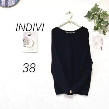 8535-1 인디비 INDIVI 디자인 니트 사이즈 38 무지