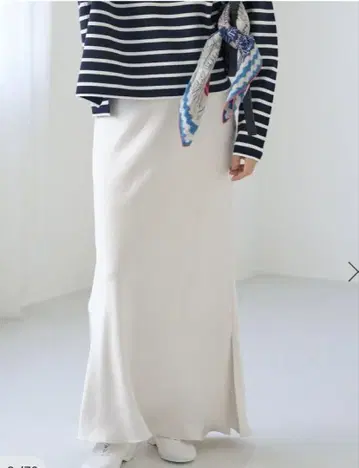 IENA 더블 새틴 스커트 36 화이트