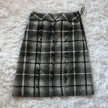 TRANS WORK 미디 스커트 M 삼양상회 울 체크 모노톤