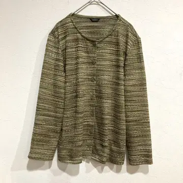 IBERIS 그린 계열 보더 무늬 가디건 (11)