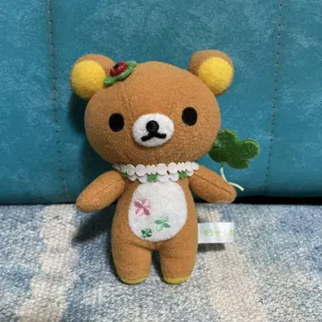 걸이형 리락쿠마 키링 네잎클로버 봉제 인형