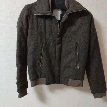브라운 계열 울 혼방 집업 자켓