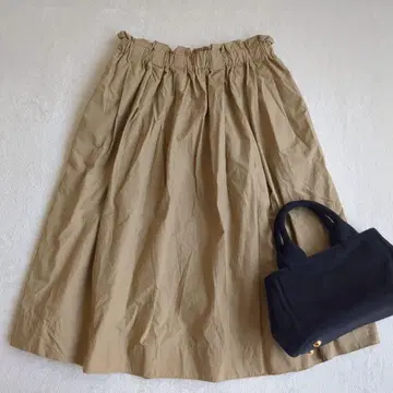 무인양품 MUJI 개더 플레어 스커트 깔끔 캐주얼 면 100% M