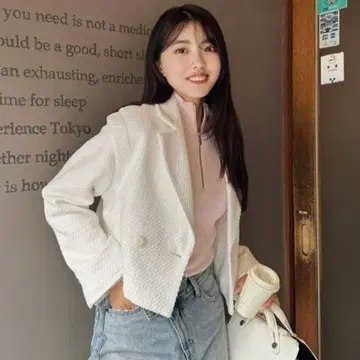 리엔다 rienda 2WAY 숄더 트위드 숏 자켓