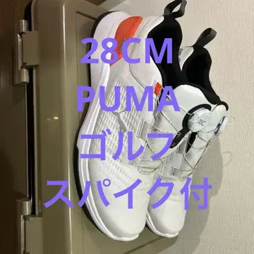 중고 6회 사용 초특가 PUMA DISC 골프화 화이트/레드