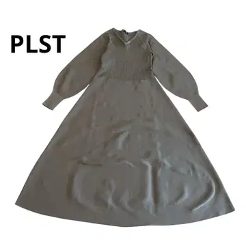 [ 새상품급 ] PLST 홀가먼트 니트 플레어 원피스 그레이