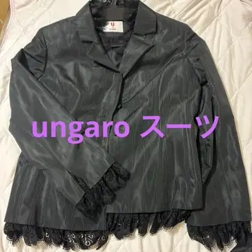 U by Ungaro 블랙 레이스 자켓 수트 사이즈 44