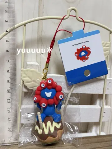 먀쿠먀쿠 입체 마스코트 타코야키 끈 스트랩 키링 새상품 만박