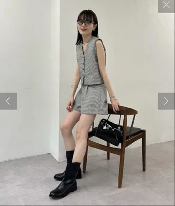 [모리카와 기획] 체크 베스트 SET UP mystic