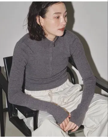 TODAYFUL Halfzip Rib Knit