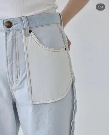 라이트 블루 패치 포켓 데님 팬츠