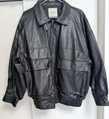 FREAK'S STORE 페이크 레더 자켓 블루종 블랙