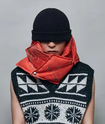 [ MASU ] 22aw DIAMOND PUFFER SCARF