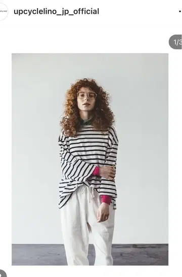 UpcycleLino BASIC 벽이 보더 셔츠 네이비