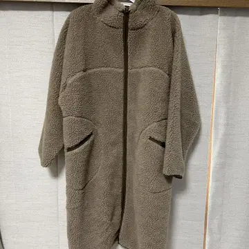 브라운 플리스 롱 코트