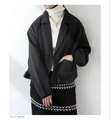 [ 미사용 ] antiqua 테일러드 자켓 ( Black )