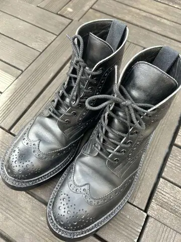 Tricker's unionworks 별주 블랙 워크 부츠
