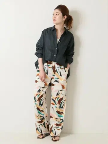 [ Spick & Span ] 멀티 페인트 이지 팬츠