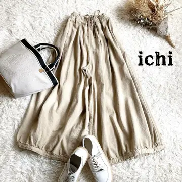 ichi 이치 코튼 데님 벌룬 팬츠 서커스 팬츠 베이지 일본제