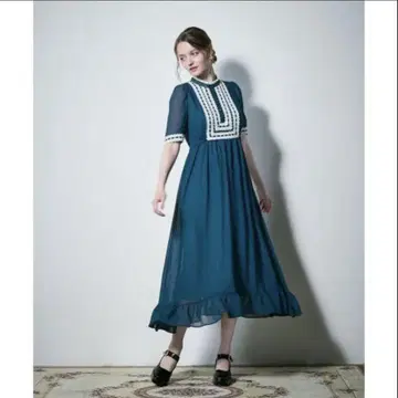 an anther angelus 사다리 리본 사용 조젯 롱 원피스