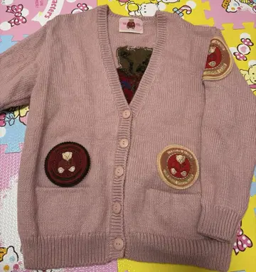 핑크하우스 곰 와펜 가디건