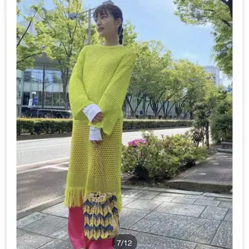 UNITED TOKYO 메쉬 니트 원피스