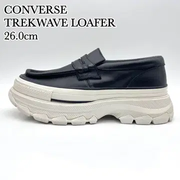 [ 새상품급 ] 컨버스 트렉 웨이브 로퍼 블랙 가죽 통굽 26