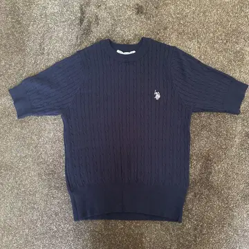 U.S. POLO ASSN. 네이비 케이블 니트 M