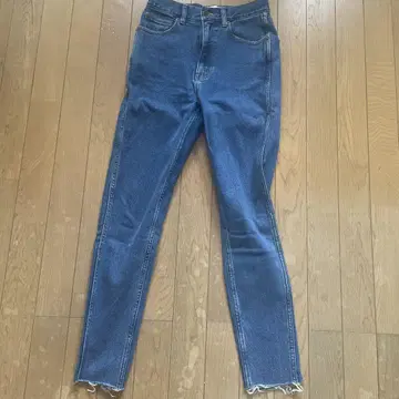 searoomlynn 다크 블루 스키니 데님 프린지 밑단