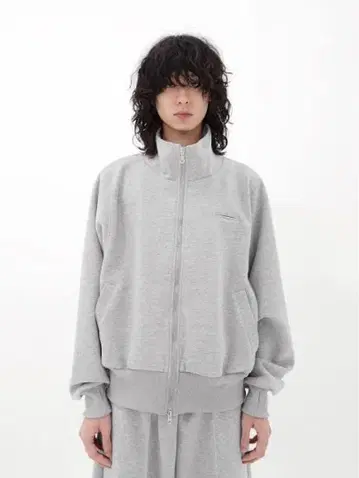 Chikashitsu + 하이넥 집 재킷 그레이