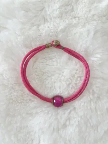 판도라 핑크 골드 팔찌 비즈 유리 참