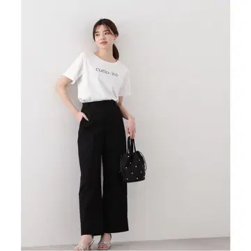 스트레이트 와이드 팬츠 블랙 프로포션 바디 드레싱