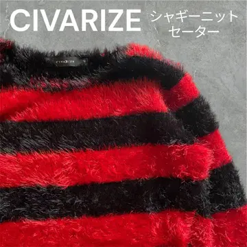 [ 인기 ] CIVARIZE 샤기 니트 스웨터 빨검 보더 롱 기장 46
