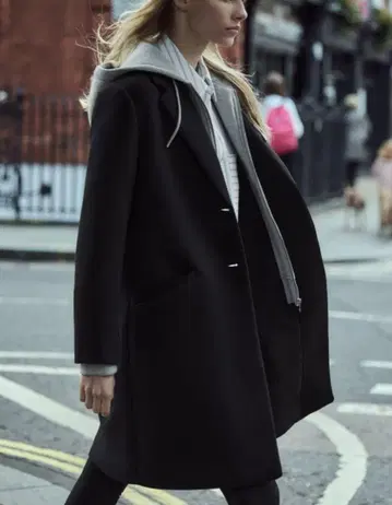 [ 미사용 새상품 ] ZARA 탈부착 후드 대비 코트