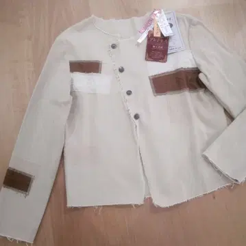 LA DUREE 라두레 면 오간자 디자인 노카라 자켓