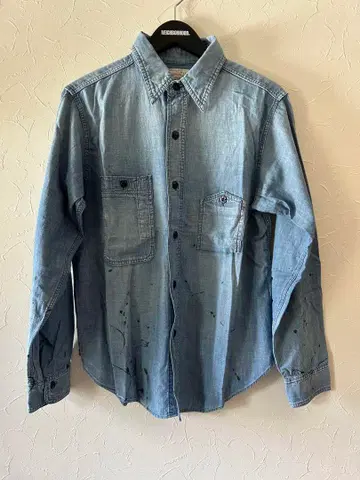 RHC 론 헤르만 BIG YANK 콜라보 페인트 데님 셔츠 미사용 새상품