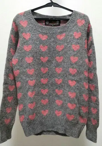 니트 하트 스코틀랜드 스웨터 울