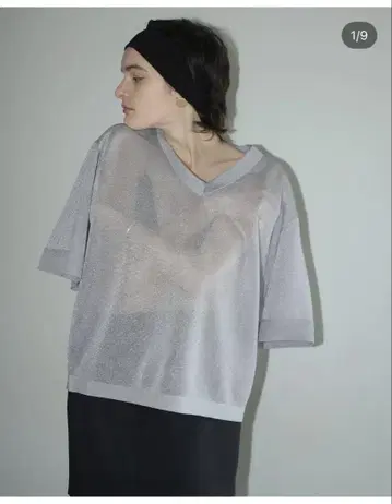 CLANE SHEER VNECK KNIT TOPS